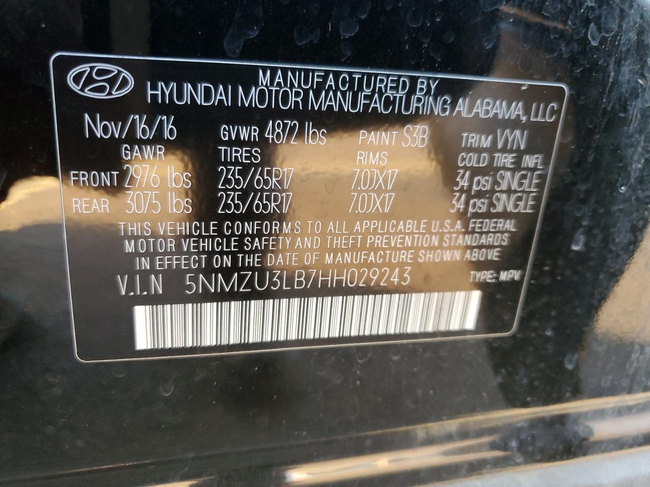 Photo 12 VIN: 5NMZU3LB7HH029243 - HYUNDAI SANTA FE 