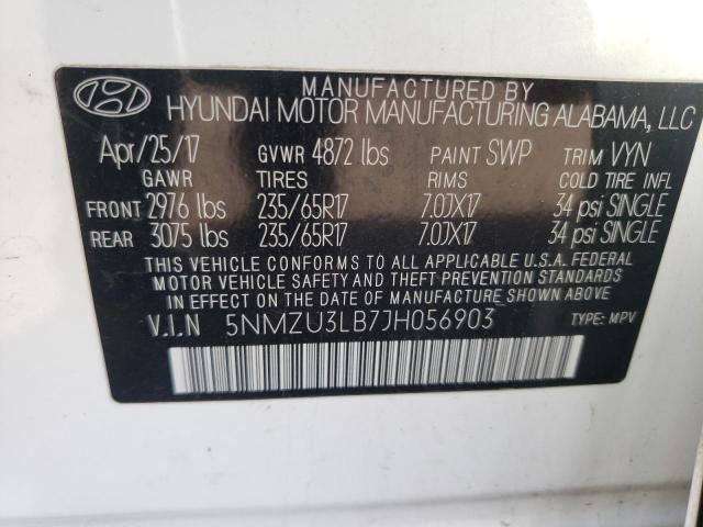 Photo 9 VIN: 5NMZU3LB7JH056903 - HYUNDAI SANTA FE S 