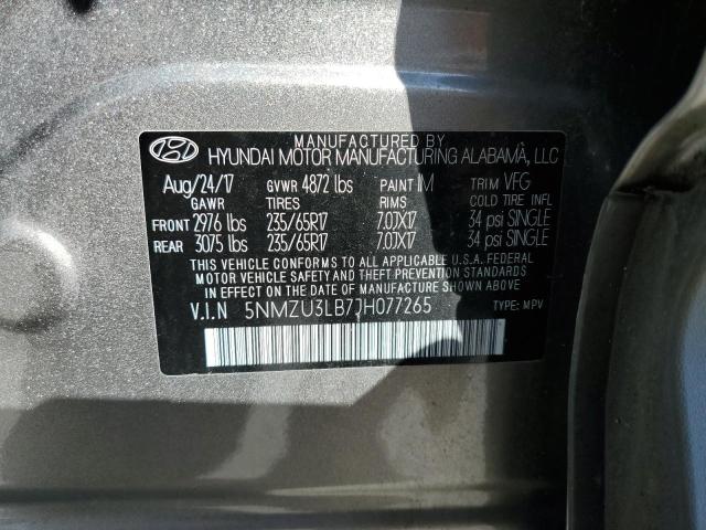 Photo 9 VIN: 5NMZU3LB7JH077265 - HYUNDAI SANTA FE S 