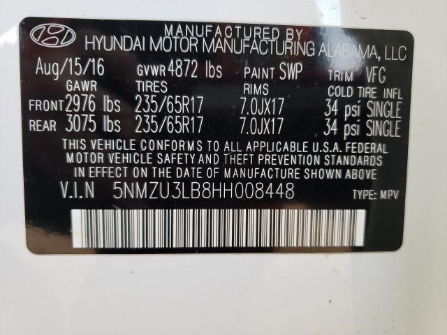 Photo 12 VIN: 5NMZU3LB8HH008448 - HYUNDAI SANTA FE S 