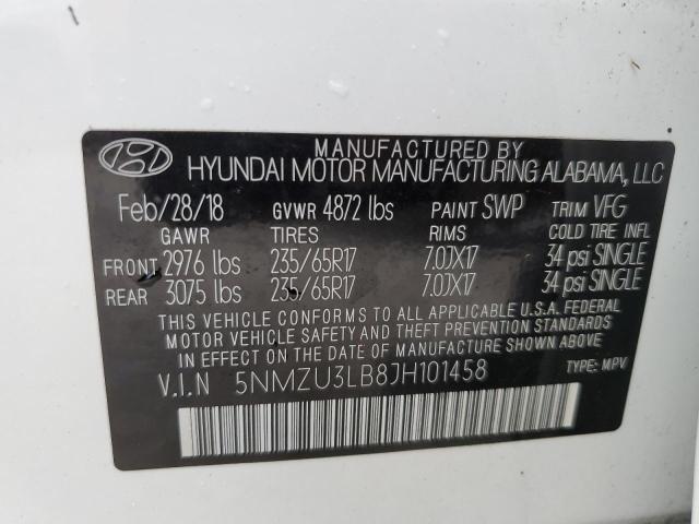 Photo 9 VIN: 5NMZU3LB8JH101458 - HYUNDAI SANTA FE S 