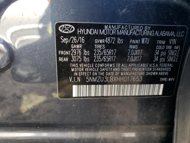 Photo 9 VIN: 5NMZU3LBXHH017653 - HYUNDAI SANTA FE S 