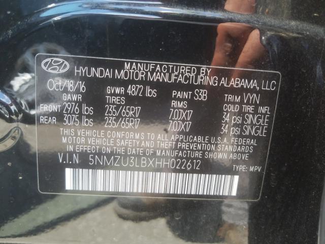 Photo 9 VIN: 5NMZU3LBXHH022612 - HYUNDAI SANTA FE S 