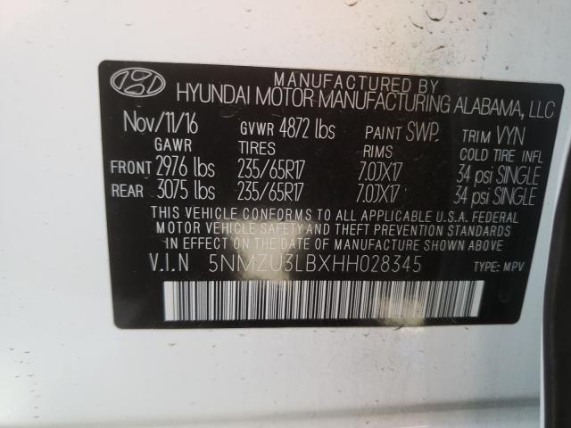 Photo 9 VIN: 5NMZU3LBXHH028345 - HYUNDAI SANTA FE SPORT 