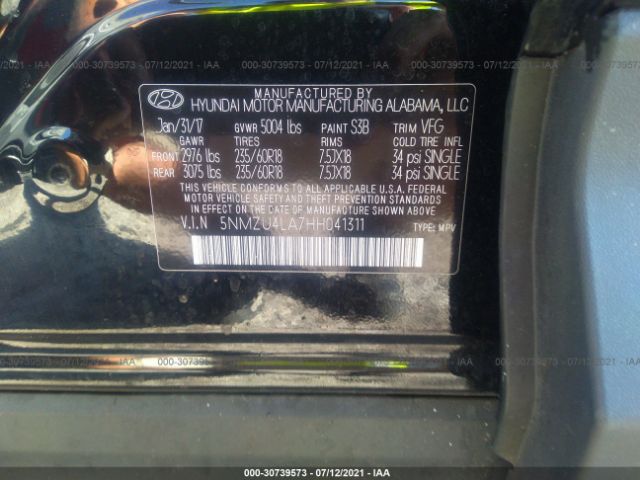 Photo 8 VIN: 5NMZU4LA7HH041311 - HYUNDAI SANTA FE SPORT 