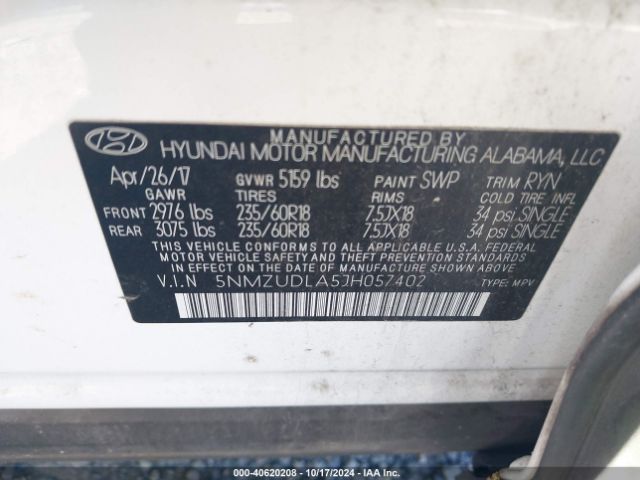 Photo 8 VIN: 5NMZUDLA5JH057402 - HYUNDAI SANTA FE SPORT 