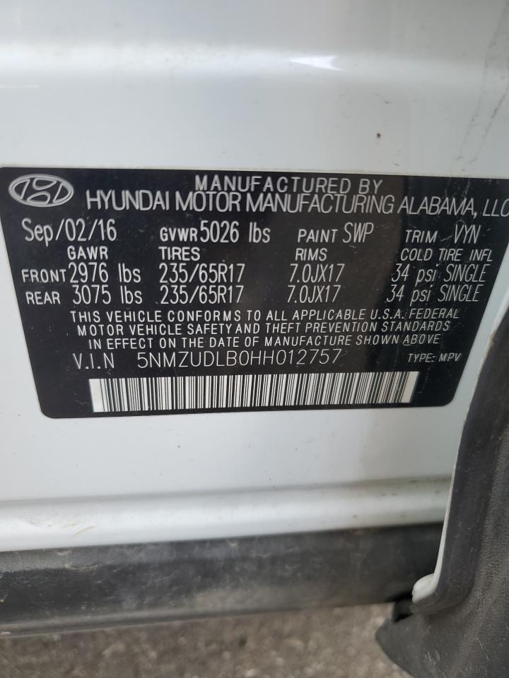 Photo 12 VIN: 5NMZUDLB0HH012757 - HYUNDAI SANTA FE 