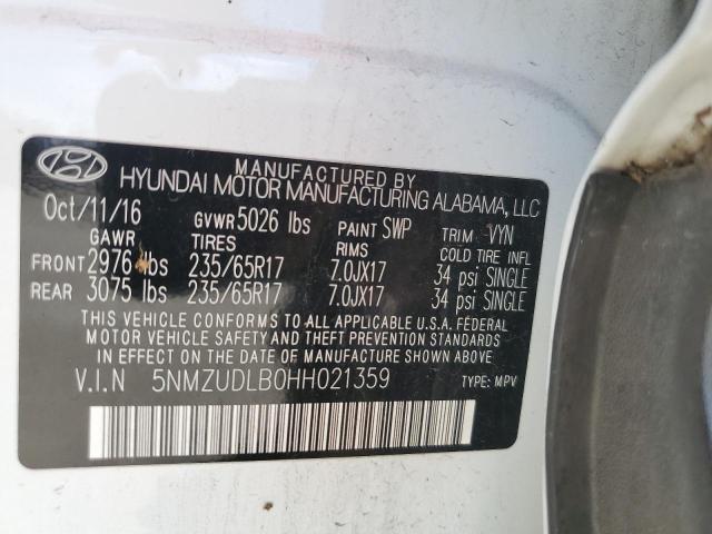 Photo 12 VIN: 5NMZUDLB0HH021359 - HYUNDAI SANTA FE S 