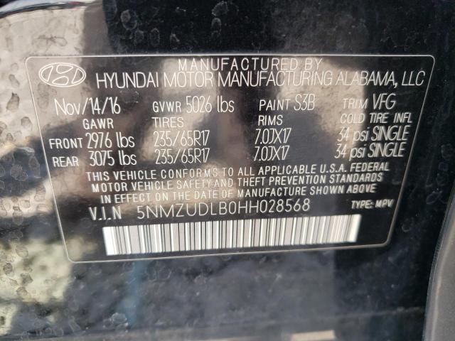 Photo 9 VIN: 5NMZUDLB0HH028568 - HYUNDAI SANTA FE S 