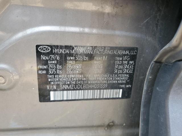 Photo 13 VIN: 5NMZUDLB0HH031339 - HYUNDAI SANTA FE S 