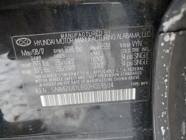 Photo 12 VIN: 5NMZUDLB0JH059504 - HYUNDAI SANTA FE S 