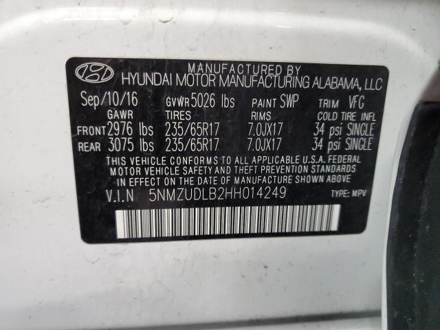 Photo 11 VIN: 5NMZUDLB2HH014249 - HYUNDAI SANTA FE 