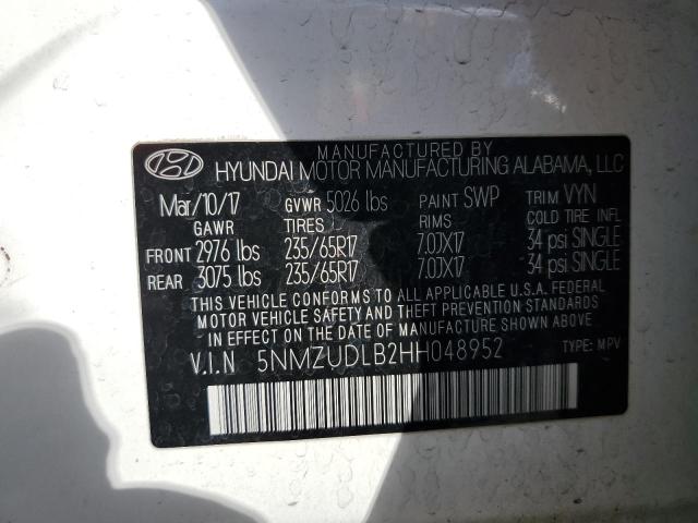 Photo 12 VIN: 5NMZUDLB2HH048952 - HYUNDAI SANTA FE S 