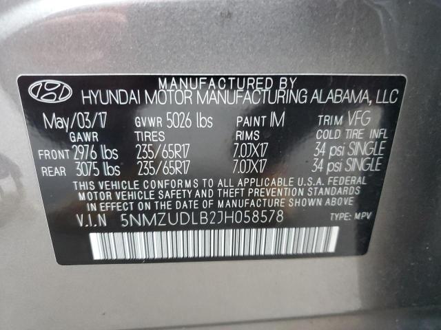 Photo 12 VIN: 5NMZUDLB2JH058578 - HYUNDAI SANTA FE 