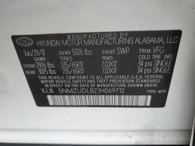 Photo 12 VIN: 5NMZUDLB2JH069712 - HYUNDAI SANTA FE S 