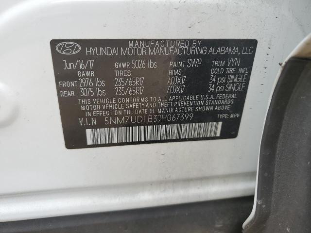 Photo 12 VIN: 5NMZUDLB3JH067399 - HYUNDAI SANTA FE S 