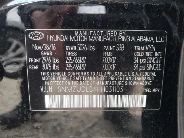 Photo 12 VIN: 5NMZUDLB4HH031103 - HYUNDAI SANTA FE S 