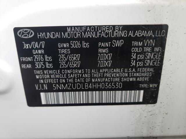 Photo 9 VIN: 5NMZUDLB4HH036530 - HYUNDAI SANTA FE S 