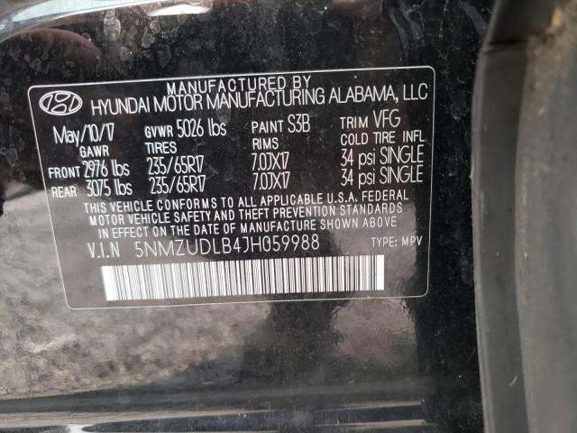 Photo 9 VIN: 5NMZUDLB4JH059988 - HYUNDAI SANTA FE S 