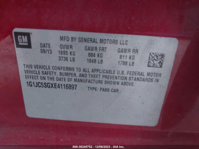 Photo 8 VIN: 5NMZUDLB5HH001690 - CHEVROLET SONIC 