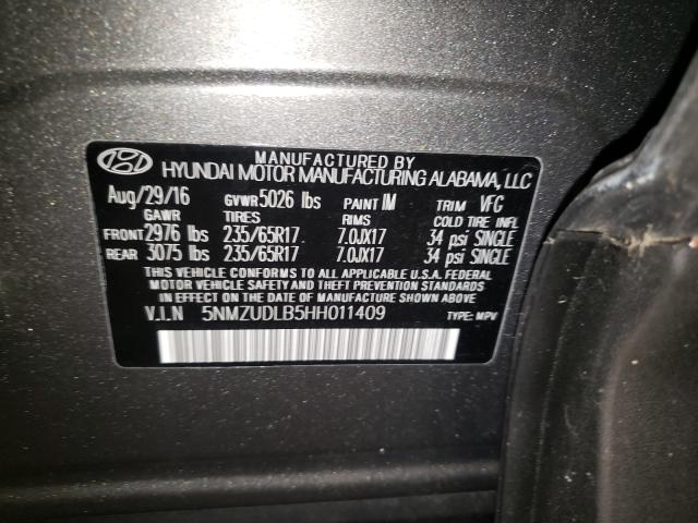 Photo 9 VIN: 5NMZUDLB5HH011409 - HYUNDAI SANTA FE S 