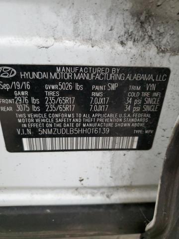 Photo 12 VIN: 5NMZUDLB5HH016139 - HYUNDAI SANTA FE S 