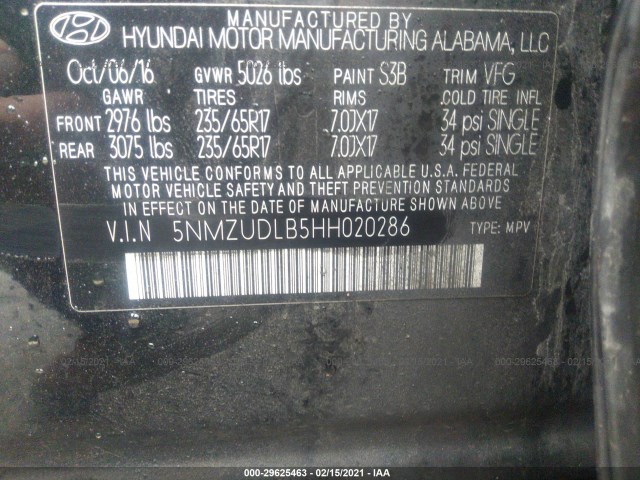 Photo 8 VIN: 5NMZUDLB5HH020286 - HYUNDAI SANTA FE SPORT 