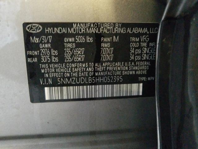 Photo 9 VIN: 5NMZUDLB5HH052395 - HYUNDAI SANTA FE S 