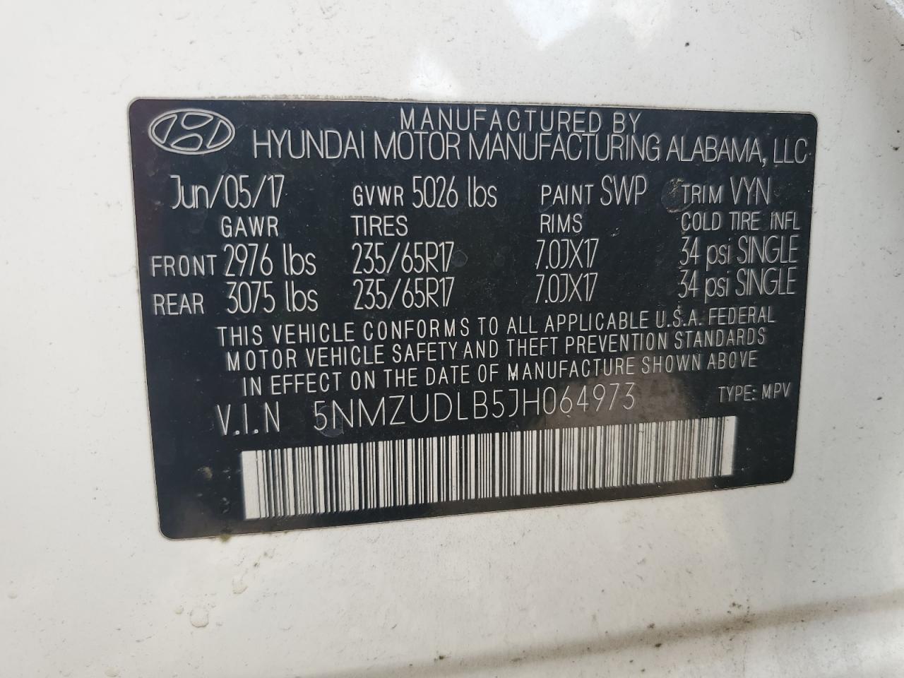 Photo 13 VIN: 5NMZUDLB5JH064973 - HYUNDAI SANTA FE 