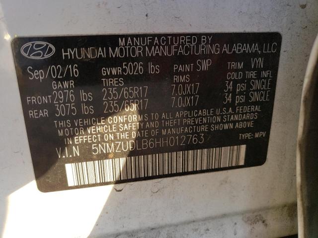 Photo 9 VIN: 5NMZUDLB6HH012763 - HYUNDAI SANTA FE S 