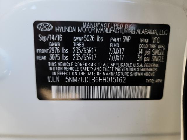 Photo 9 VIN: 5NMZUDLB6HH015162 - HYUNDAI SANTA FE S 