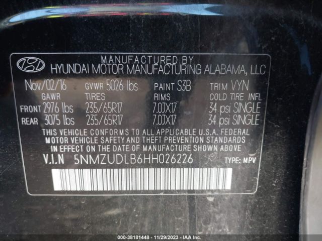 Photo 8 VIN: 5NMZUDLB6HH026226 - HYUNDAI SANTA FE SPORT 