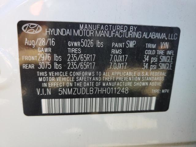 Photo 9 VIN: 5NMZUDLB7HH011248 - HYUNDAI SANTA FE S 