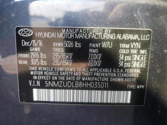 Photo 9 VIN: 5NMZUDLB8HH035011 - HYUNDAI SANTA FE S 