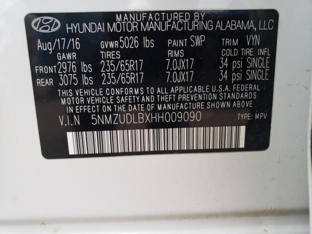 Photo 12 VIN: 5NMZUDLBXHH009090 - HYUNDAI SANTA FE S 