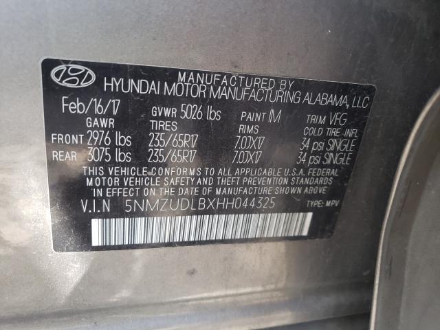 Photo 9 VIN: 5NMZUDLBXHH044325 - HYUNDAI SANTA FE S 