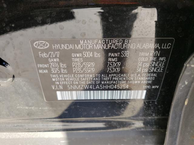 Photo 9 VIN: 5NMZW4LA5HH045254 - HYUNDAI SANTA FE S 