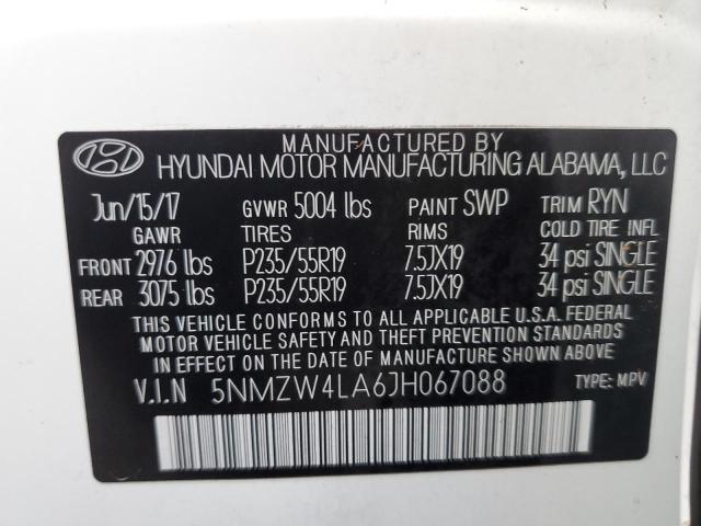 Photo 9 VIN: 5NMZW4LA6JH067088 - HYUNDAI SANTA FE S 