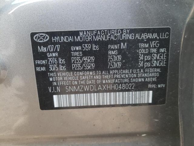 Photo 12 VIN: 5NMZWDLAXHH048022 - HYUNDAI SANTA FE S 