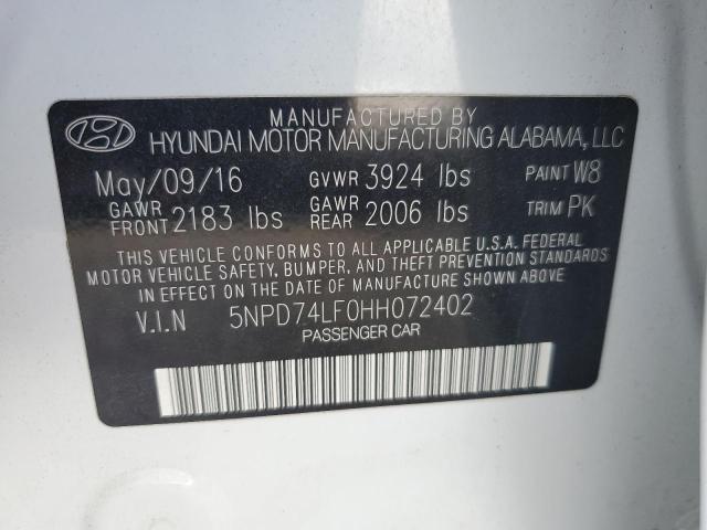 Photo 12 VIN: 5NPD74LF0HH072402 - HYUNDAI ELANTRA SE 