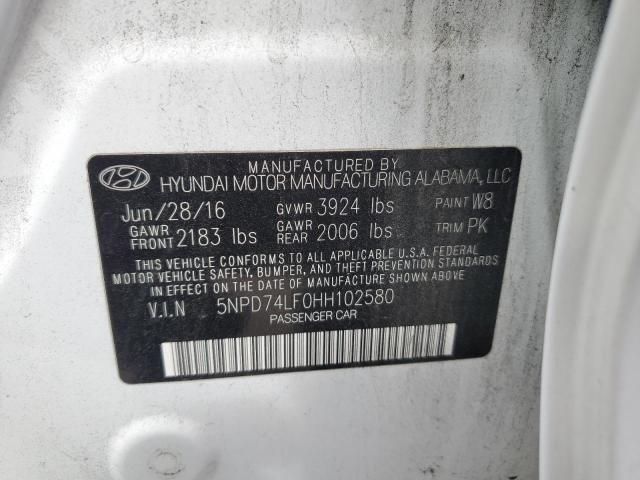 Photo 12 VIN: 5NPD74LF0HH102580 - HYUNDAI ELANTRA SE 