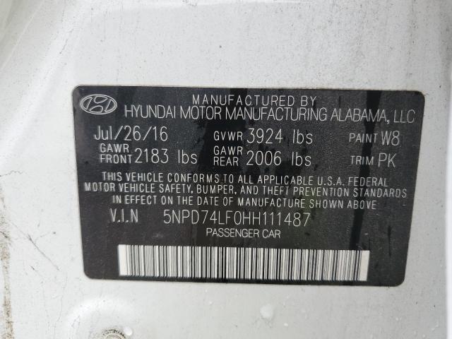 Photo 12 VIN: 5NPD74LF0HH111487 - HYUNDAI ELANTRA 