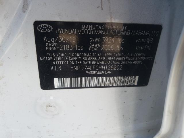 Photo 9 VIN: 5NPD74LF0HH126202 - HYUNDAI ELANTRA SE 