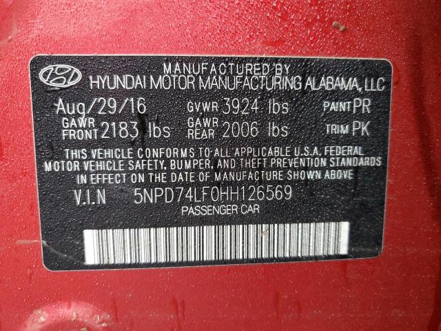 Photo 11 VIN: 5NPD74LF0HH126569 - HYUNDAI ELANTRA 