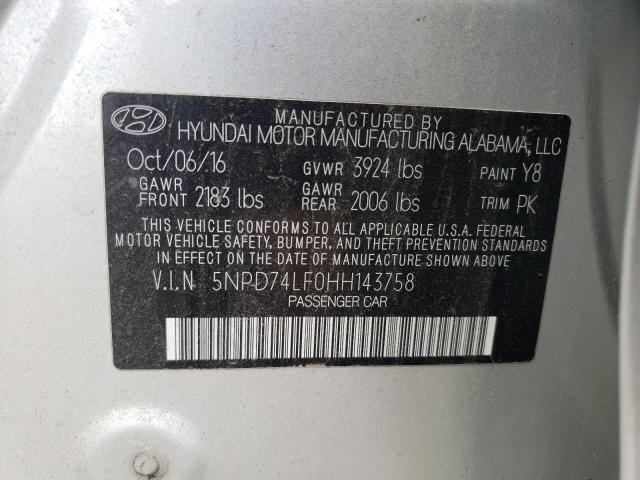 Photo 11 VIN: 5NPD74LF0HH143758 - HYUNDAI ELANTRA SE 