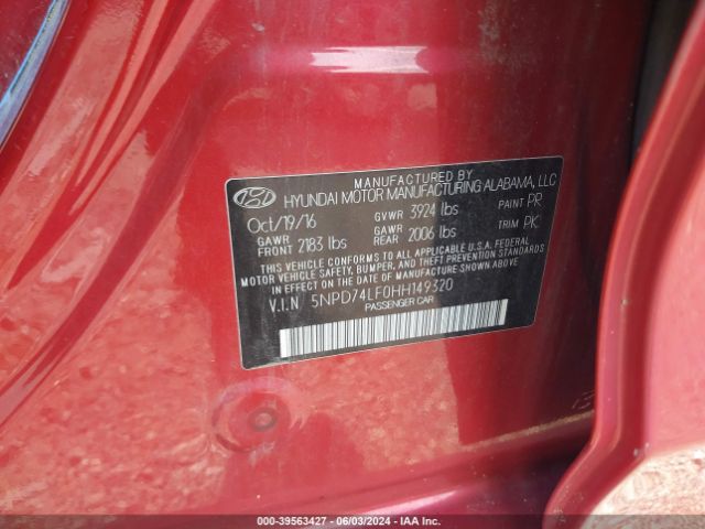 Photo 8 VIN: 5NPD74LF0HH149320 - HYUNDAI ELANTRA 