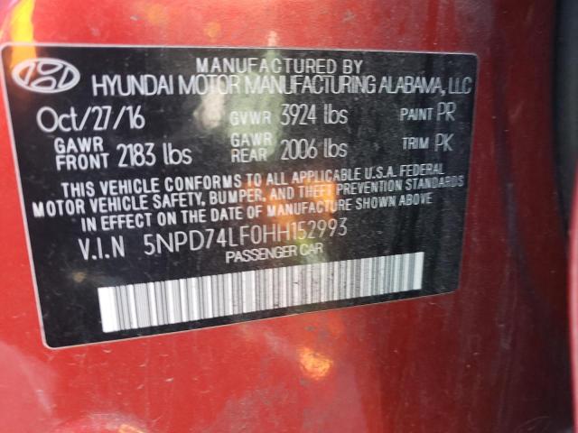 Photo 11 VIN: 5NPD74LF0HH152993 - HYUNDAI ELANTRA 