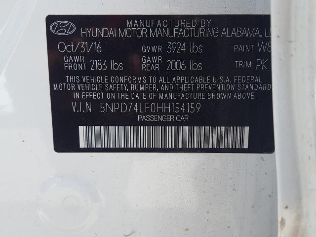 Photo 9 VIN: 5NPD74LF0HH154159 - HYUNDAI ELANTRA SE 