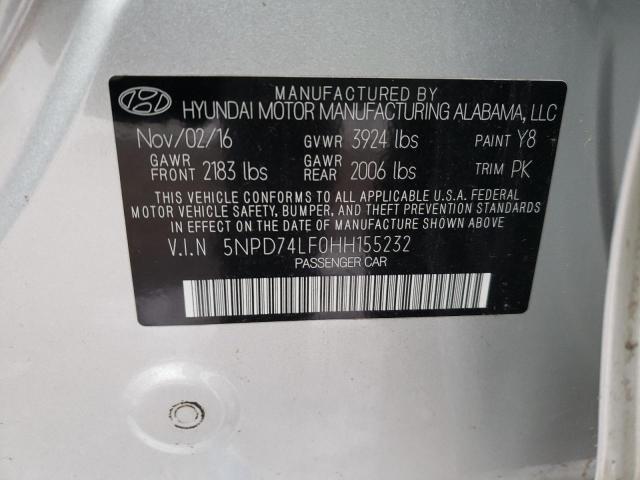 Photo 9 VIN: 5NPD74LF0HH155232 - HYUNDAI ELANTRA SE 