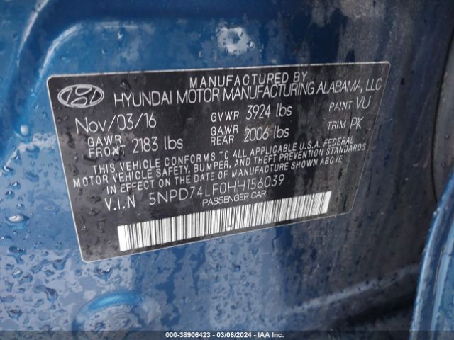 Photo 8 VIN: 5NPD74LF0HH156039 - HYUNDAI ELANTRA 